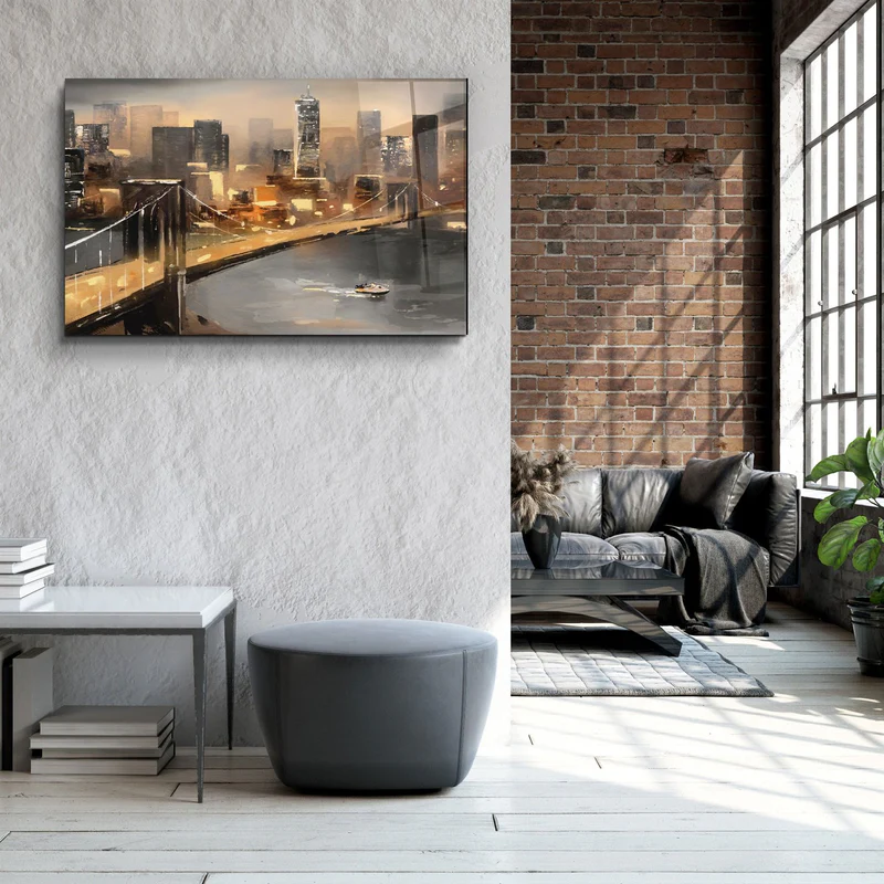 ・"Abstract Bridge"・Glass Wall Art - Image 3