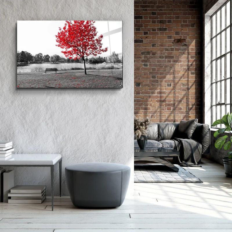 ・"Red Fall"・Glass Wall Art - Image 3