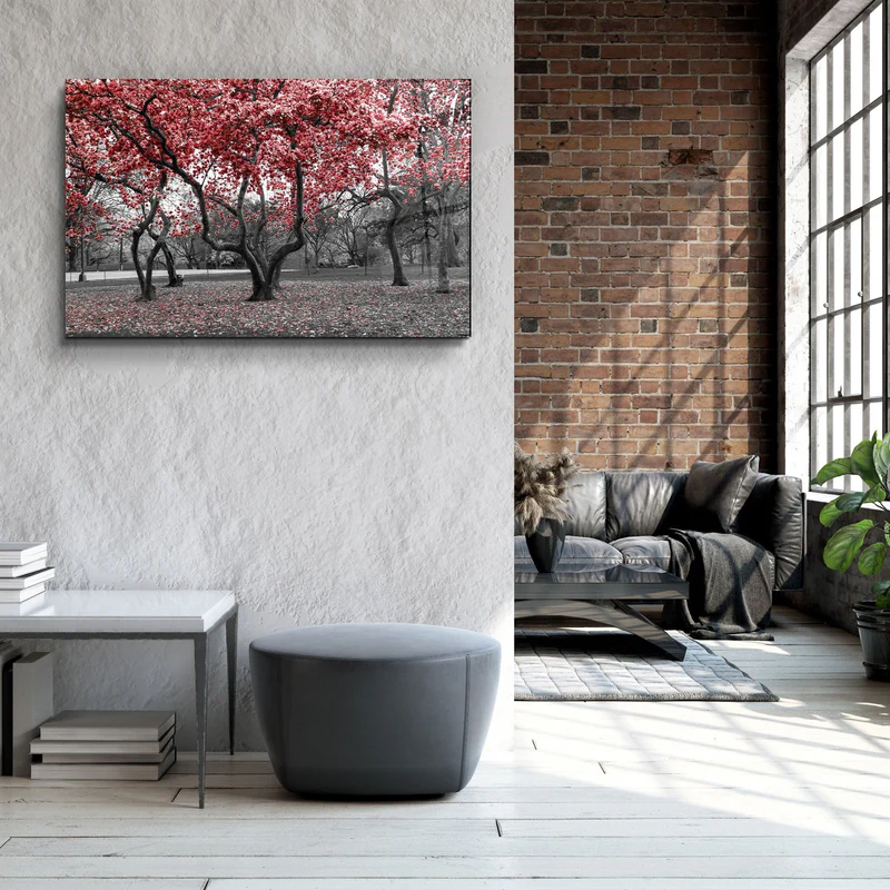 ・"Red Tree 2"・Glass Wall Art - Image 3