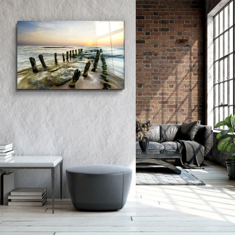 ・"Pier Ruin"・Glass Wall Art - Image 3