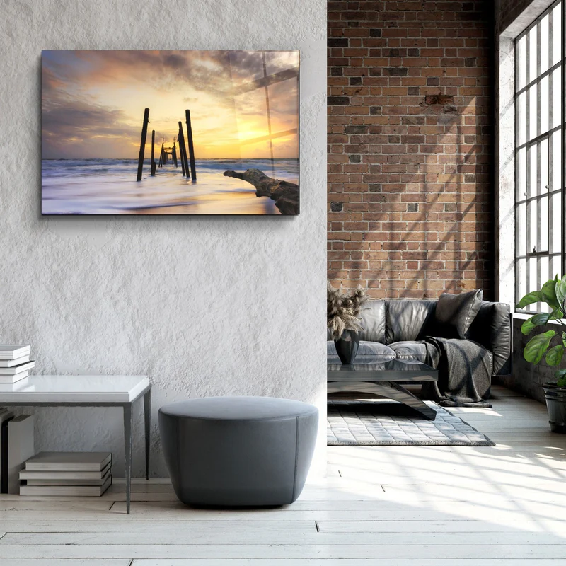 ・"Dilapidated Dock"・Glass Wall Art - Image 3