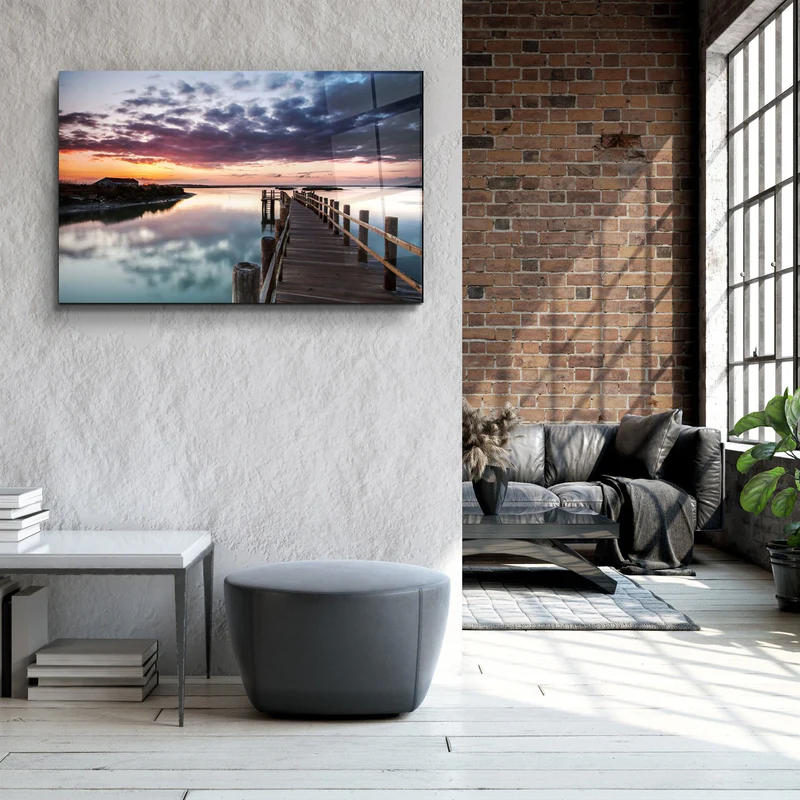 ・"Sunset on the Beach"・Glass Wall Art - Image 3