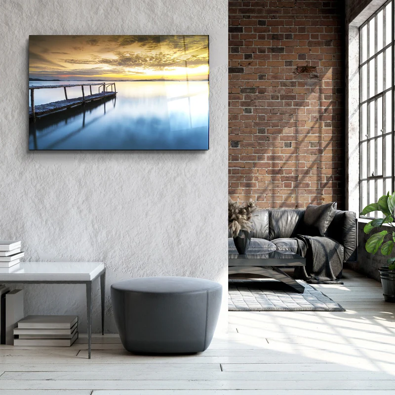 ・"Sunset on the Beach"・Glass Wall Art - Image 2