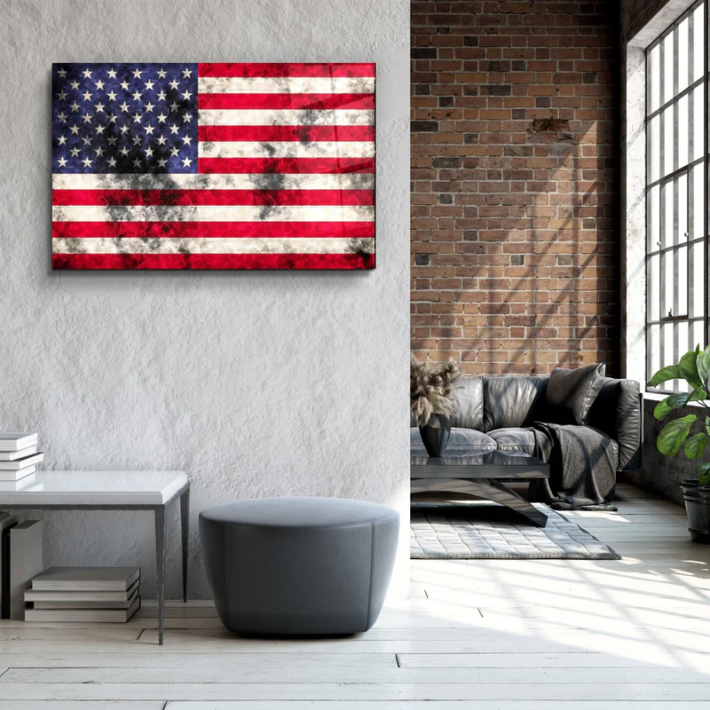 ・"Flag of the U.S."・Glass Wall Art - Image 3
