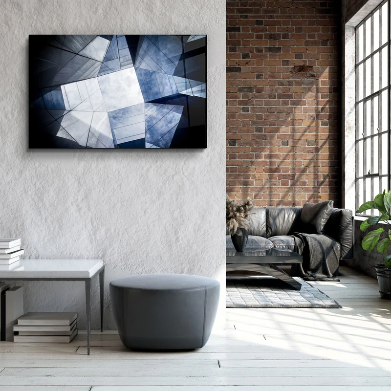 ・"Geometric Architecture"・Glass Wall Art - Image 3