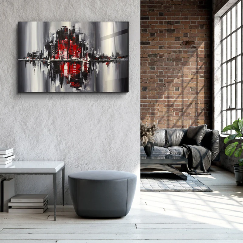 ・"Digicity Abstract"・Glass Wall Art - Image 3