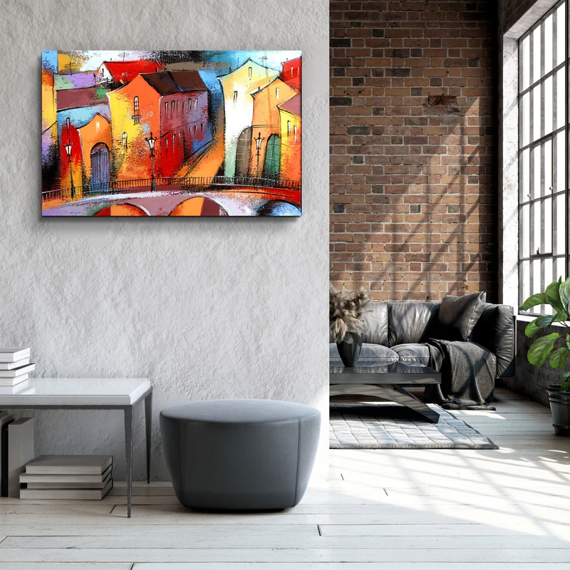 ・"Abstract City 2"・Glass Wall Art - Image 2