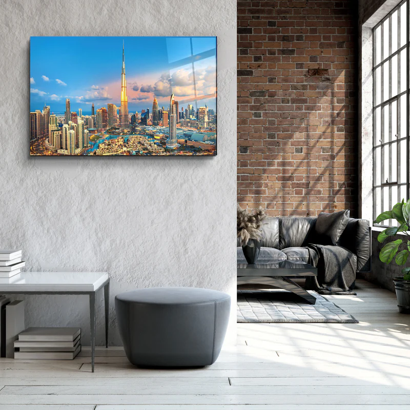 ・"Dubai Sykline - UAE"・Glass Wall Art - Image 3