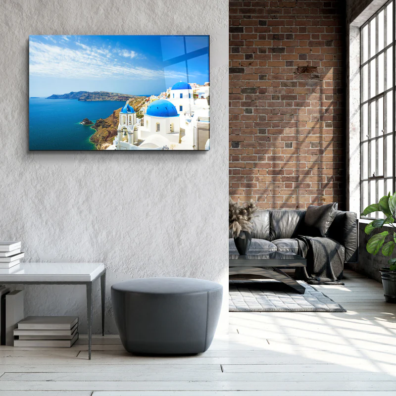 ・"Thera From Santorini"・Glass Wall Art - Image 3