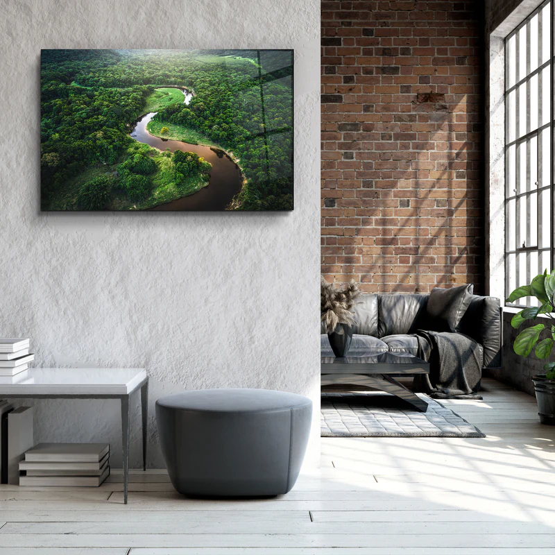 ・"Meandering River"・Glass Wall Art - Image 3
