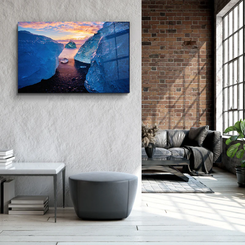 ・"Between the Glaciers"・Glass Wall Art - Image 2