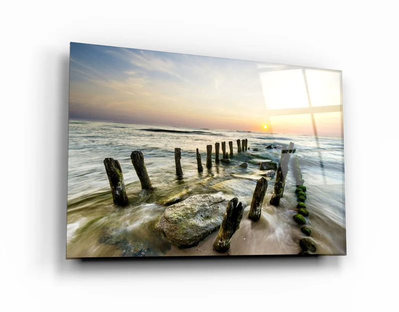 ・"Pier Ruin"・Glass Wall Art
