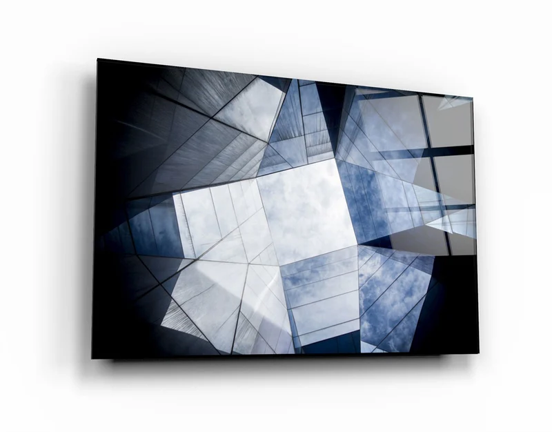 ・"Geometric Architecture"・Glass Wall Art