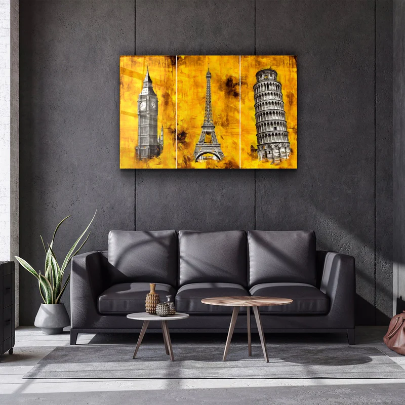 ・"Abstract Historical Buildings"・Glass Wall Art - Image 3