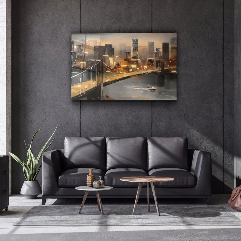 ・"Abstract Bridge"・Glass Wall Art - Image 2