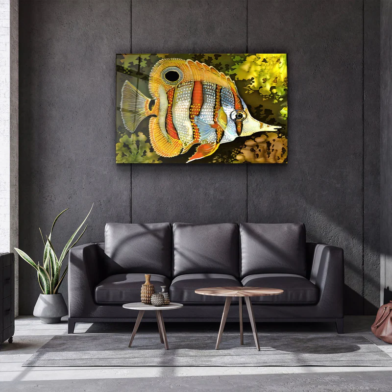 ・"Batik Fish"・Glass Wall Art - Image 3