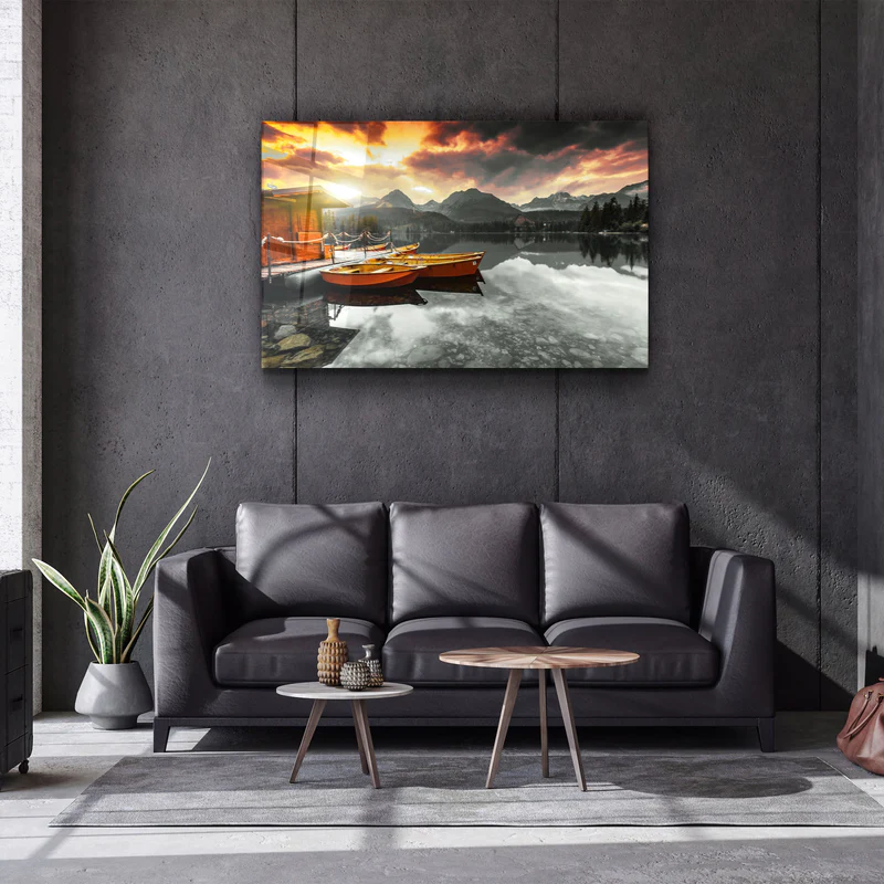 ・"Calm Lake V2"・Glass Wall Art - Image 3