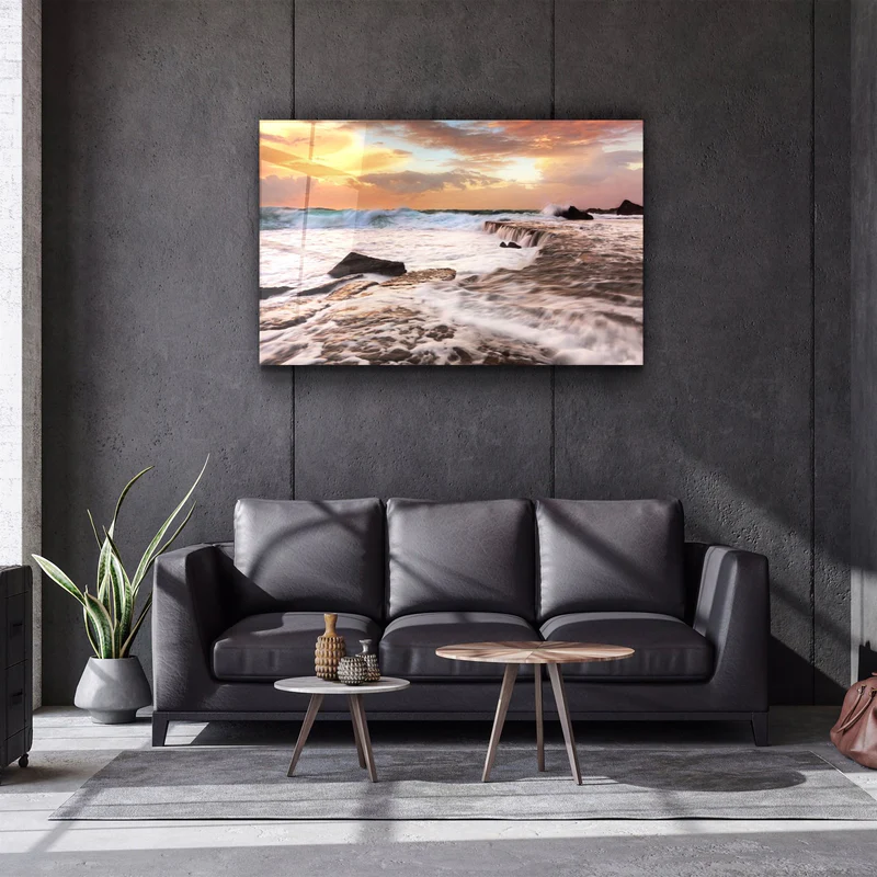 ・"Raging Waves"・Glass Wall Art - Image 2