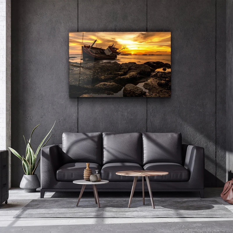 ・"Ship Wreck"・Glass Wall Art - Image 2
