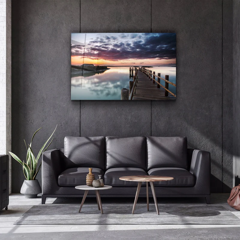 ・"Sunset on the Beach"・Glass Wall Art - Image 2