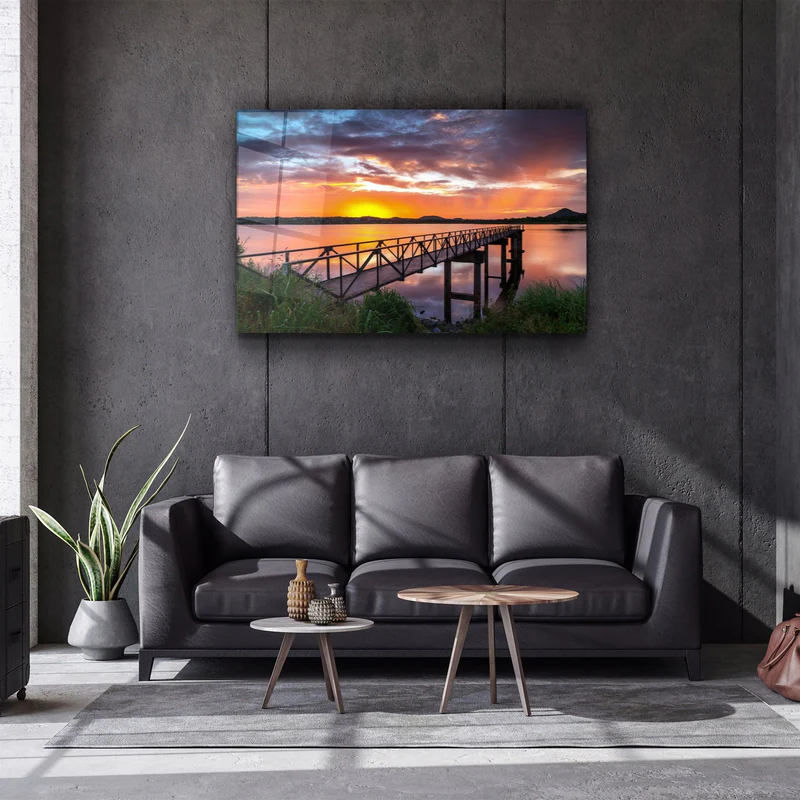 ・"Sunset on the Beach"・Glass Wall Art - Image 2