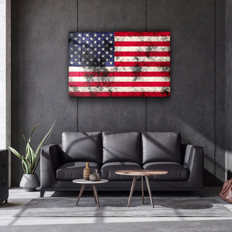 ・"Flag of the U.S."・Glass Wall Art - Image 2