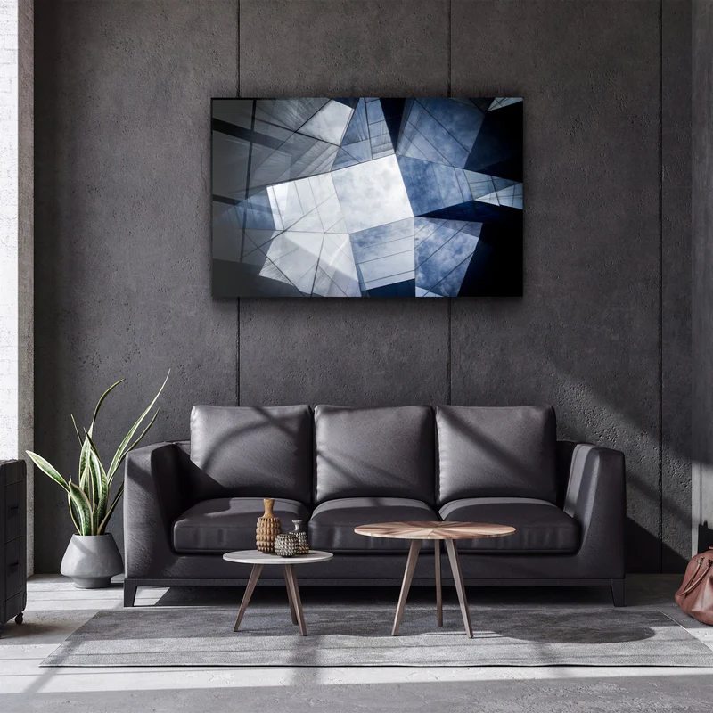 ・"Geometric Architecture"・Glass Wall Art - Image 2