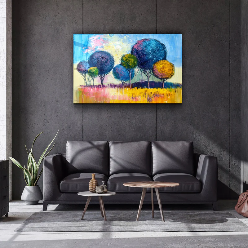 ・"Pompom Trees"・Glass Wall Art - Image 3