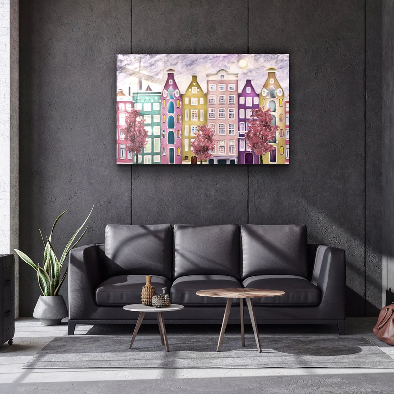・"Abstract City"・Glass Wall Art - Image 2