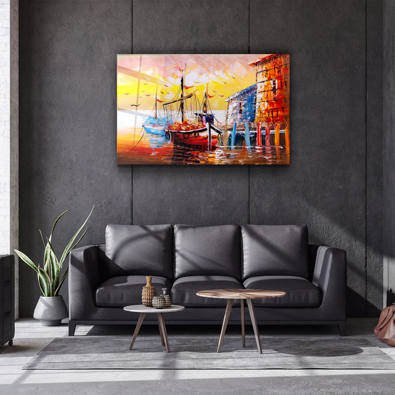・"The Boat Painting"・Glass Wall Art - Image 3