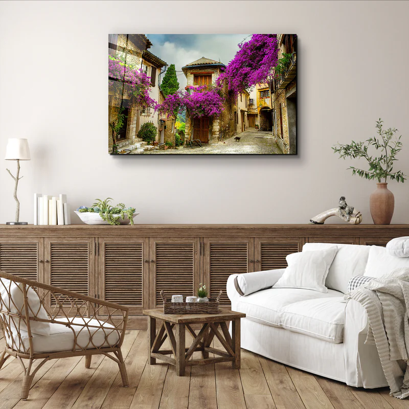 ・"Old Village in Aegean"・Glass Wall Art - Image 2