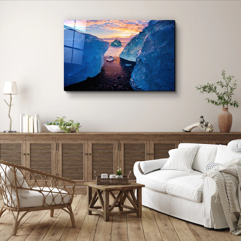 ・"Between the Glaciers"・Glass Wall Art - Image 3