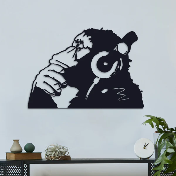 ・"Banksy Monkey Beats"・Premium Metal Wall Art - Limited Edition - Image 2