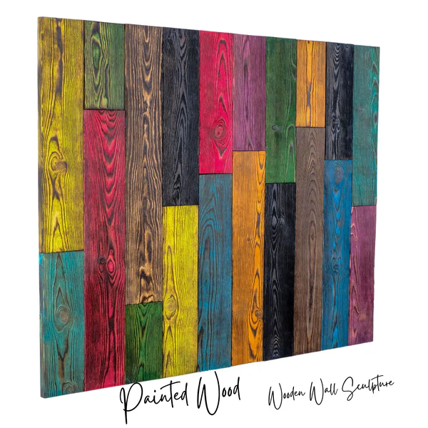 ・"Painted Wood"・Premium Wood Handmade Wall Sculpture - Image 3