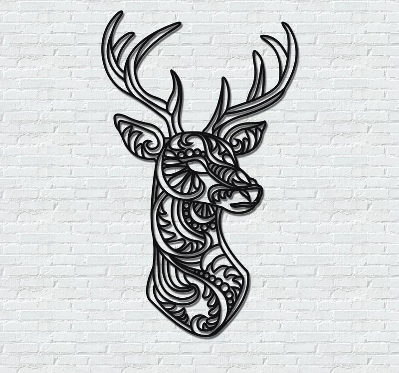 ・"Zentangle Deer"・Premium Metal Wall Art - Limited Edition