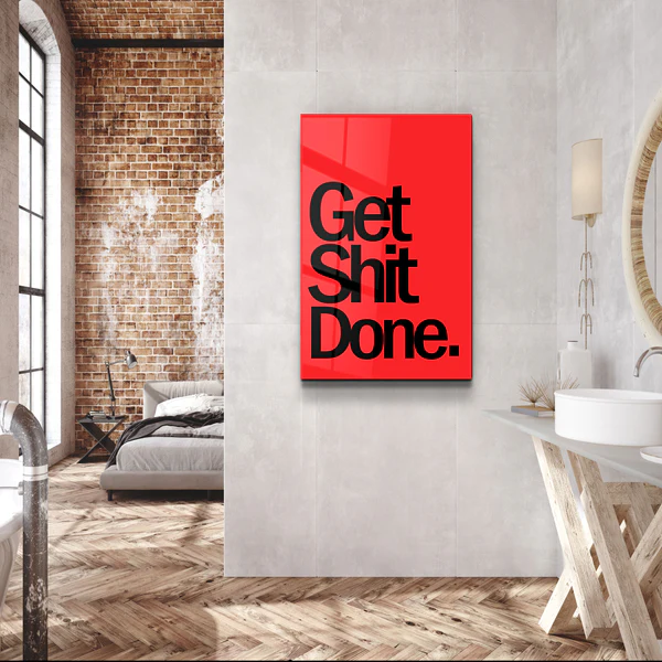 ・"Get X Done"・Designers Collection Glass Wall Art - Image 2