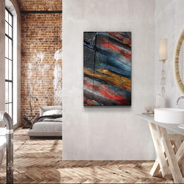 ・"Colorful Layes Of Marble"・Glass Wall Art - Image 3