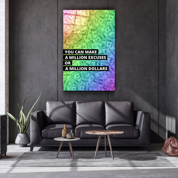 ・"Always Believe in the Impossible-Green"・Glass Wall Art - Image 2
