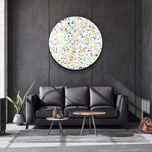 ・"Pastel Terrazzo"・Rounded Glass Wall Art - Image 2