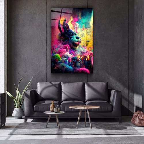 ・"Lost Rabbits"・Secret World Collection Glass Wall Art - Image 2