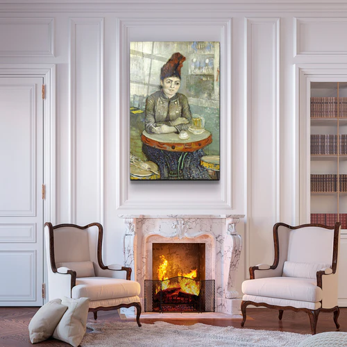 ・"Vincent van Gogh's Agostina Segatori Sitting in the Café du Tambourin (1887–1888)"・Glass Wall Art - Image 3
