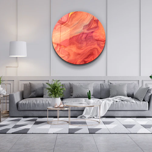 ・"Like Mars"・Rounded Glass Wall Art - Image 3