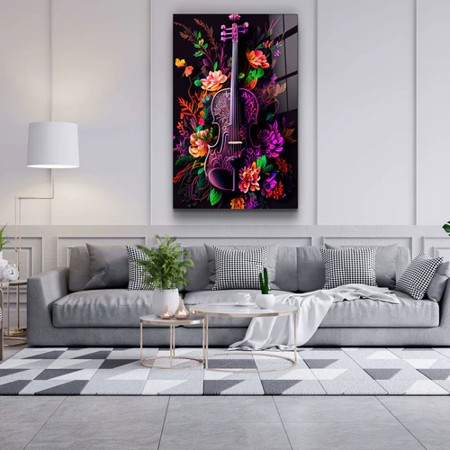・"Violin"・Secret World Collection Glass Wall Art - Image 2