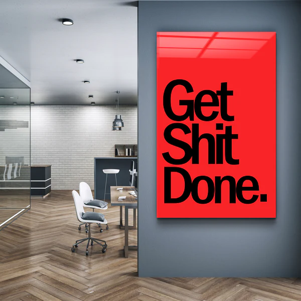 ・"Get X Done"・Designers Collection Glass Wall Art - Image 3