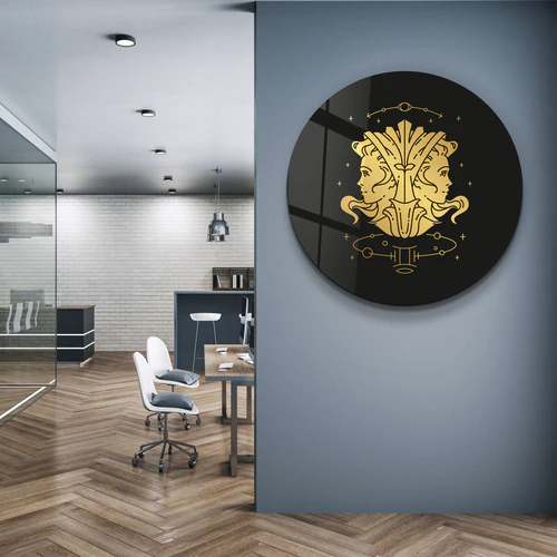 ・"Zodiac Signs - Gemini"・Rounded Glass Wall Art - Image 2