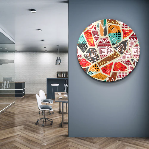 ・"Patchwork"・Rounded Glass Wall Art - Image 2