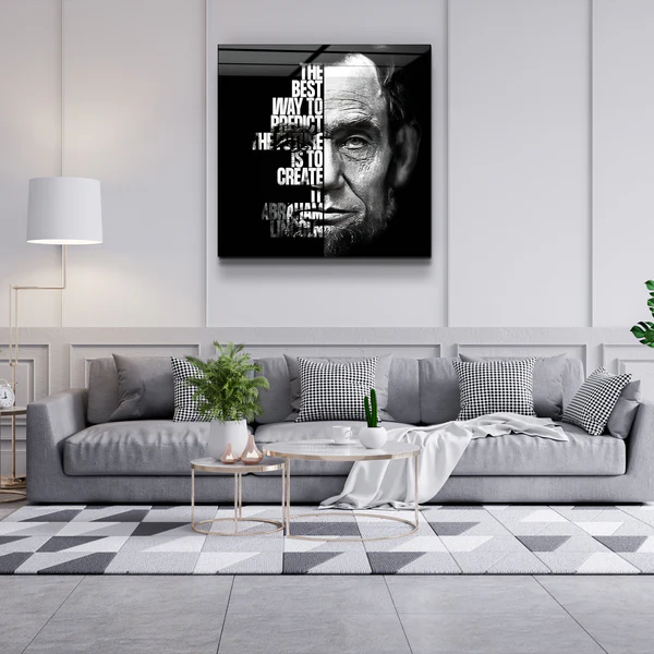 ・"Abraham Lincoln "・Designers Collection Glass Wall Art - Image 2