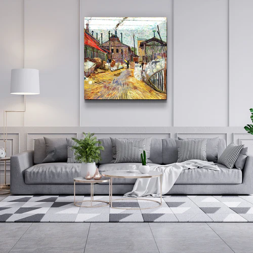 ."The Factory (1887) by Vincent Van Gogh". Glass Wall Art - Image 3