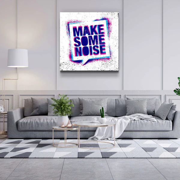."Make Some Noise". Designer's Collection Glass Wall Art - Image 2
