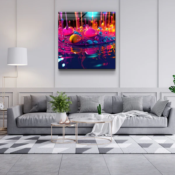 ."Paint Drops V2". Designers Collection Glass Wall Art - Image 3